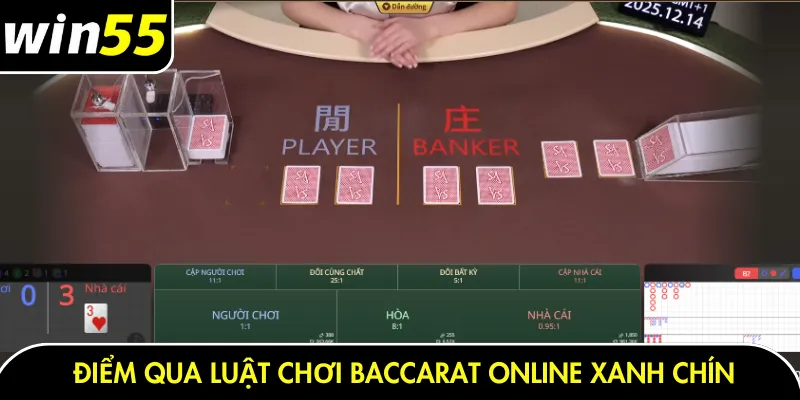 Điểm qua luật chơi Baccarat online xanh chín